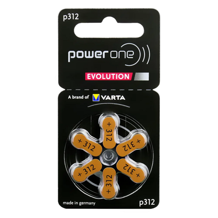 Baterie do aparatu słuchowego VARTA Power One Evolution 312 / PR41 - 6 sztuk 